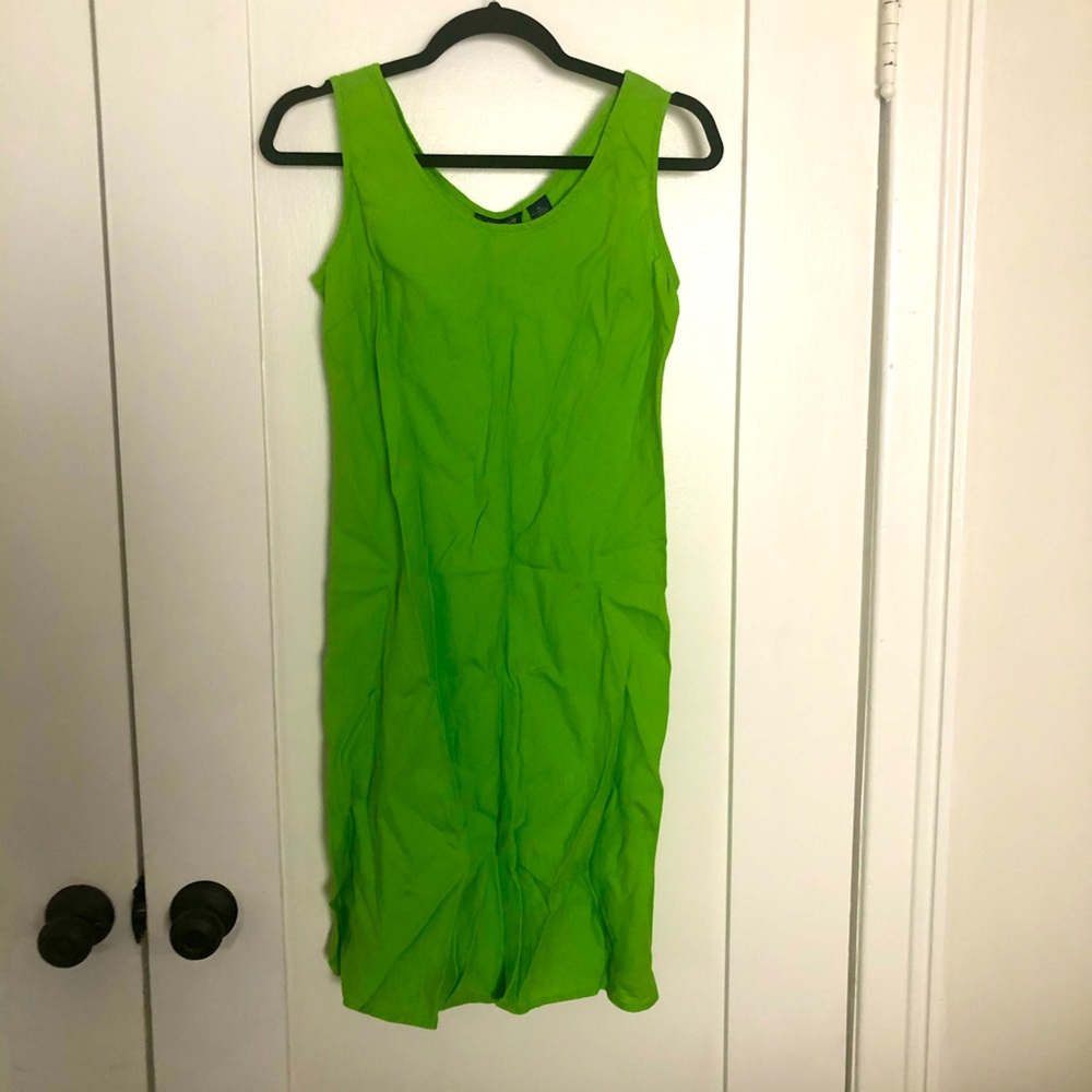 Lime green linen Liz Claiborne dress